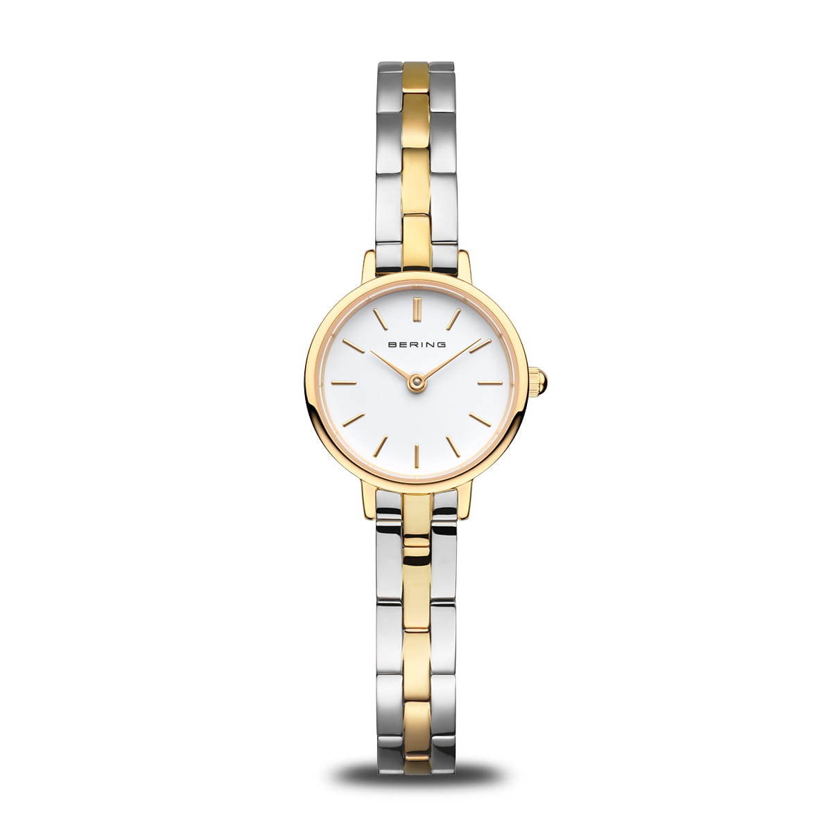 Bering Faceted Crystal Two Tone Stainless Steel Ladies Quartz Watch 11024-710-C