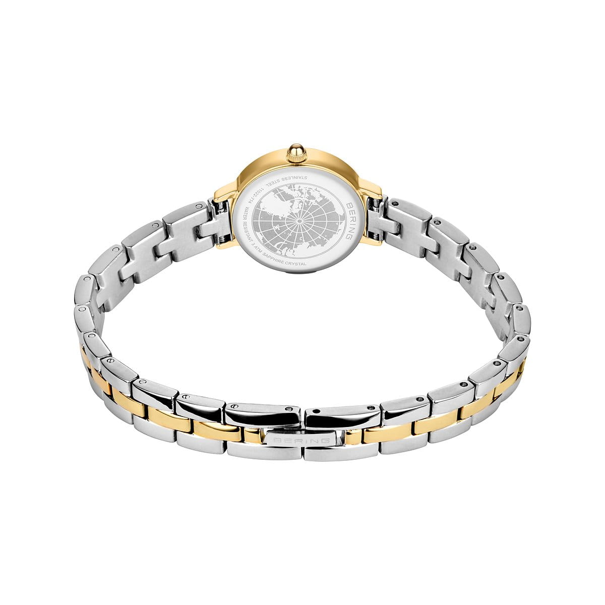 Bering Faceted Crystal Two Tone Stainless Steel Ladies Quartz Watch 11024-710-C