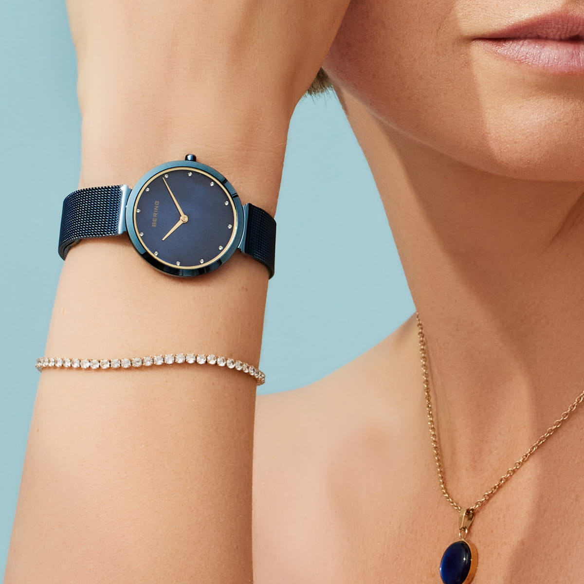 Bering Classic Blue Stainless Steel Women's Quartz Watch - 18132-399