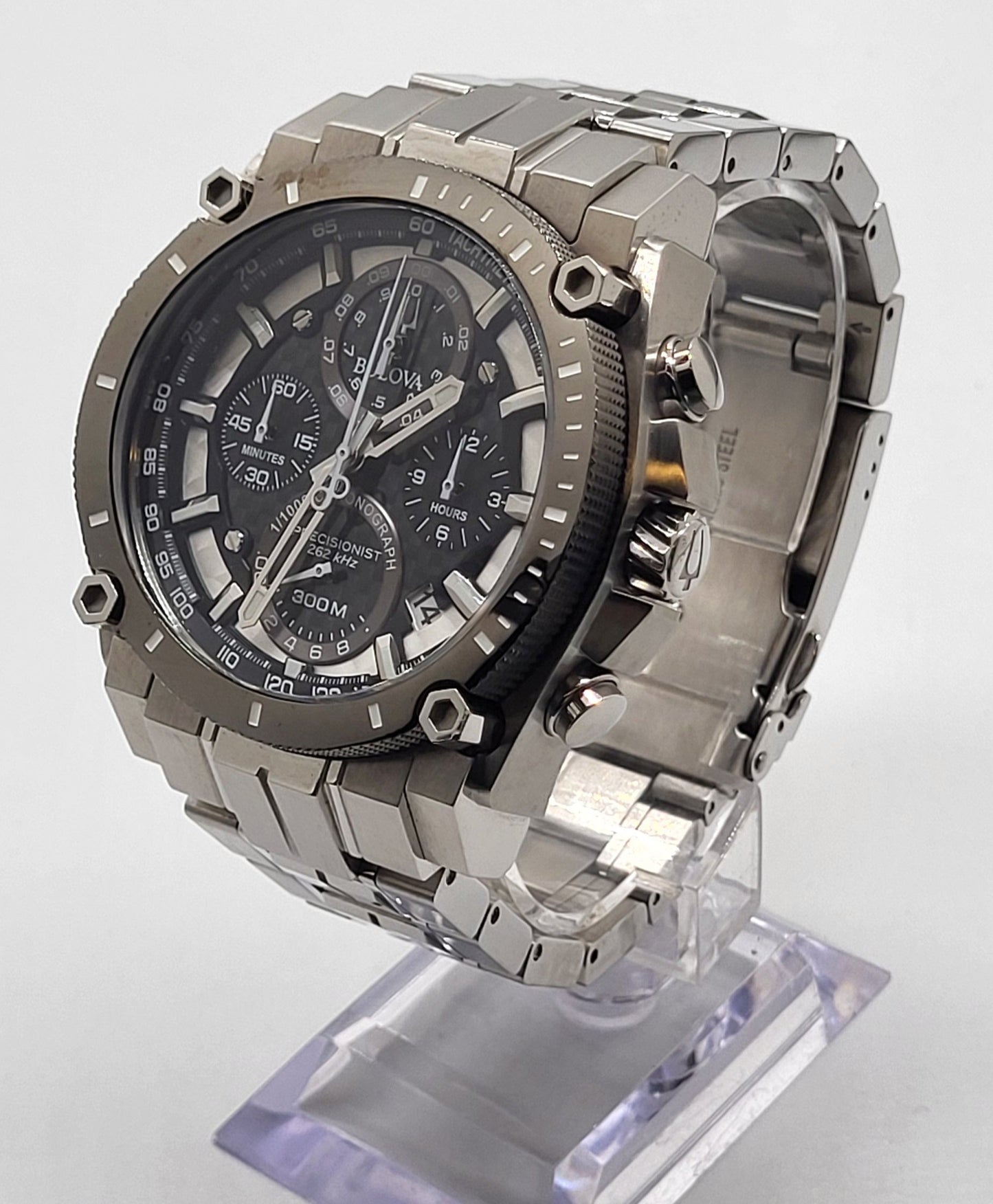 Bulova - Precisionist, Chronograph Stainless Steel Quartz Mens Watch - 98B405 (USED)