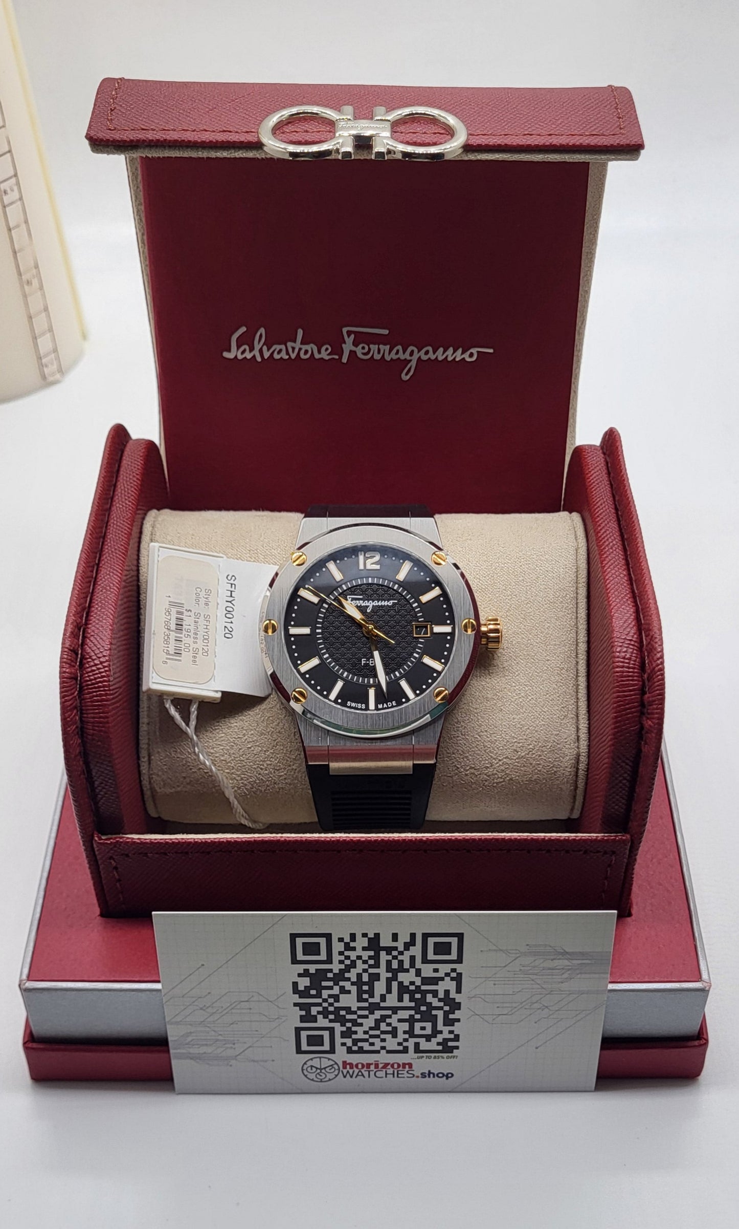 Ferragamo - F-80, Black Dial Men's Quartz Watch SFHY00120