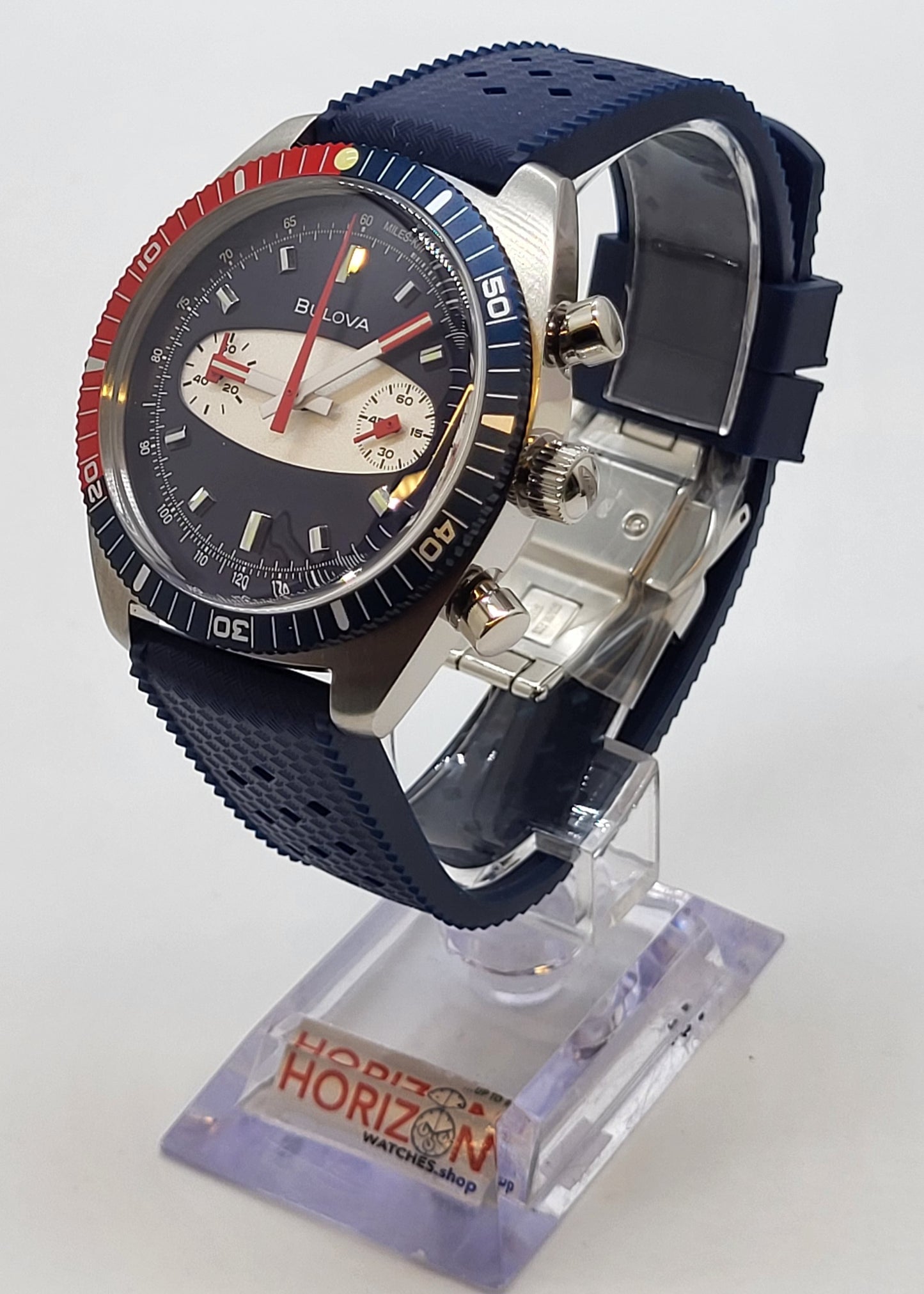 Bulova - Surfboard, Chronograph Stainless Steel Blue Dial Men's Watch - 98A253