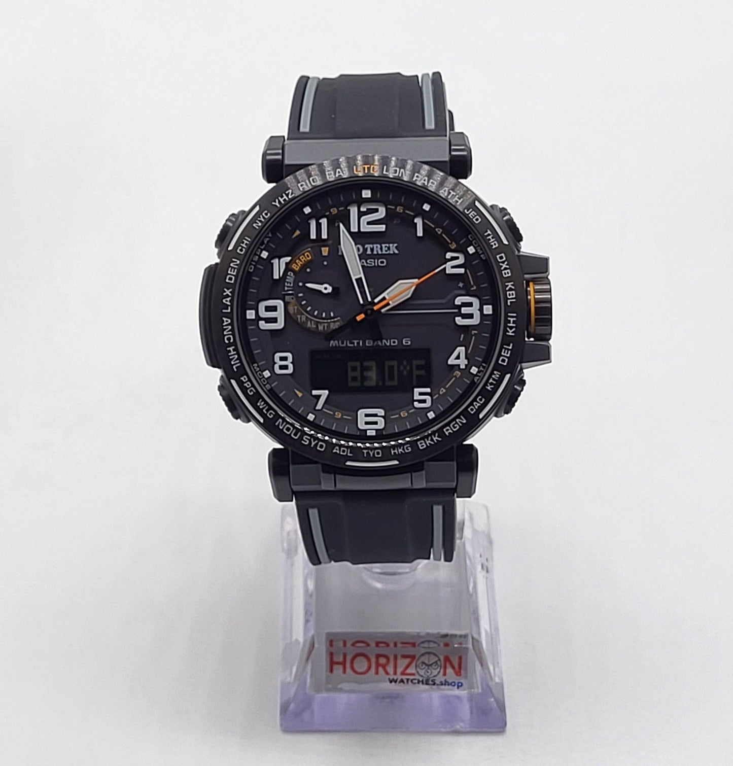 Casio - PROTREK, 51.5mm Black Stainless Steel Case Black Silicone Band Digital Quartz - PRW6600Y-1A9 (USED)