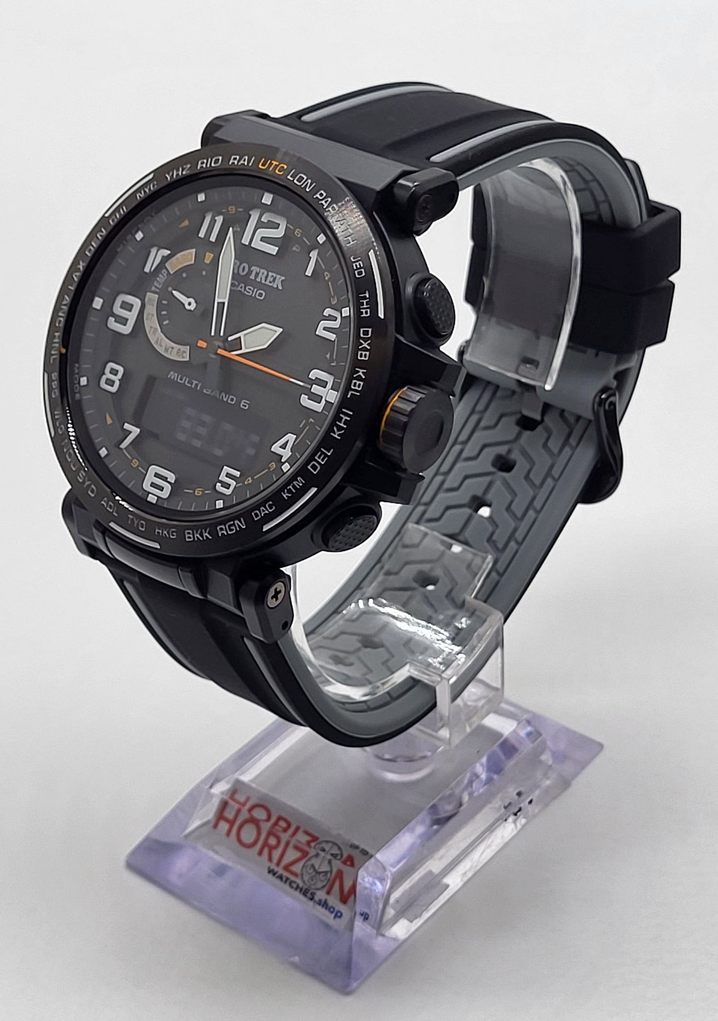 Casio - PROTREK, 51.5mm Black Stainless Steel Case Black Silicone Band Digital Quartz - PRW6600Y-1A9 (USED)