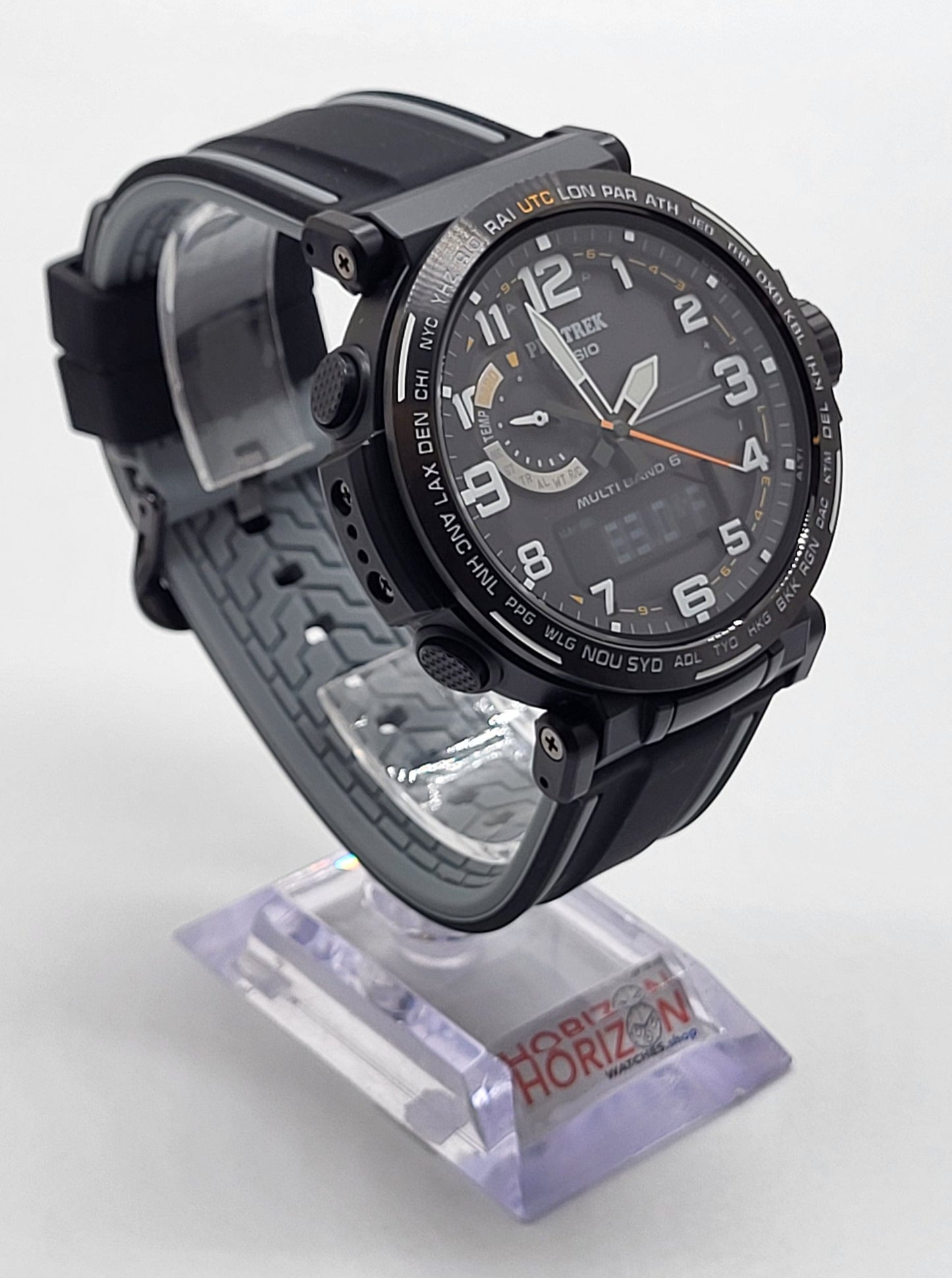 Casio - PROTREK, 51.5mm Black Stainless Steel Case Black Silicone Band Digital Quartz - PRW6600Y-1A9 (USED)