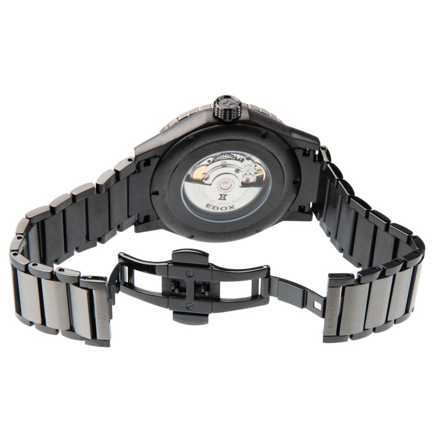 EDOX - Stainless Steel Black Dial Men's Automatic Watch - 80094 37GNM NR1