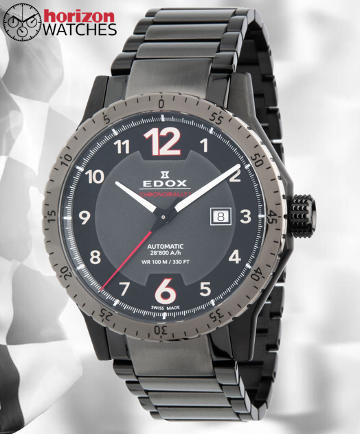 EDOX - Stainless Steel Black Dial Men's Automatic Watch - 80094 37GNM NR1