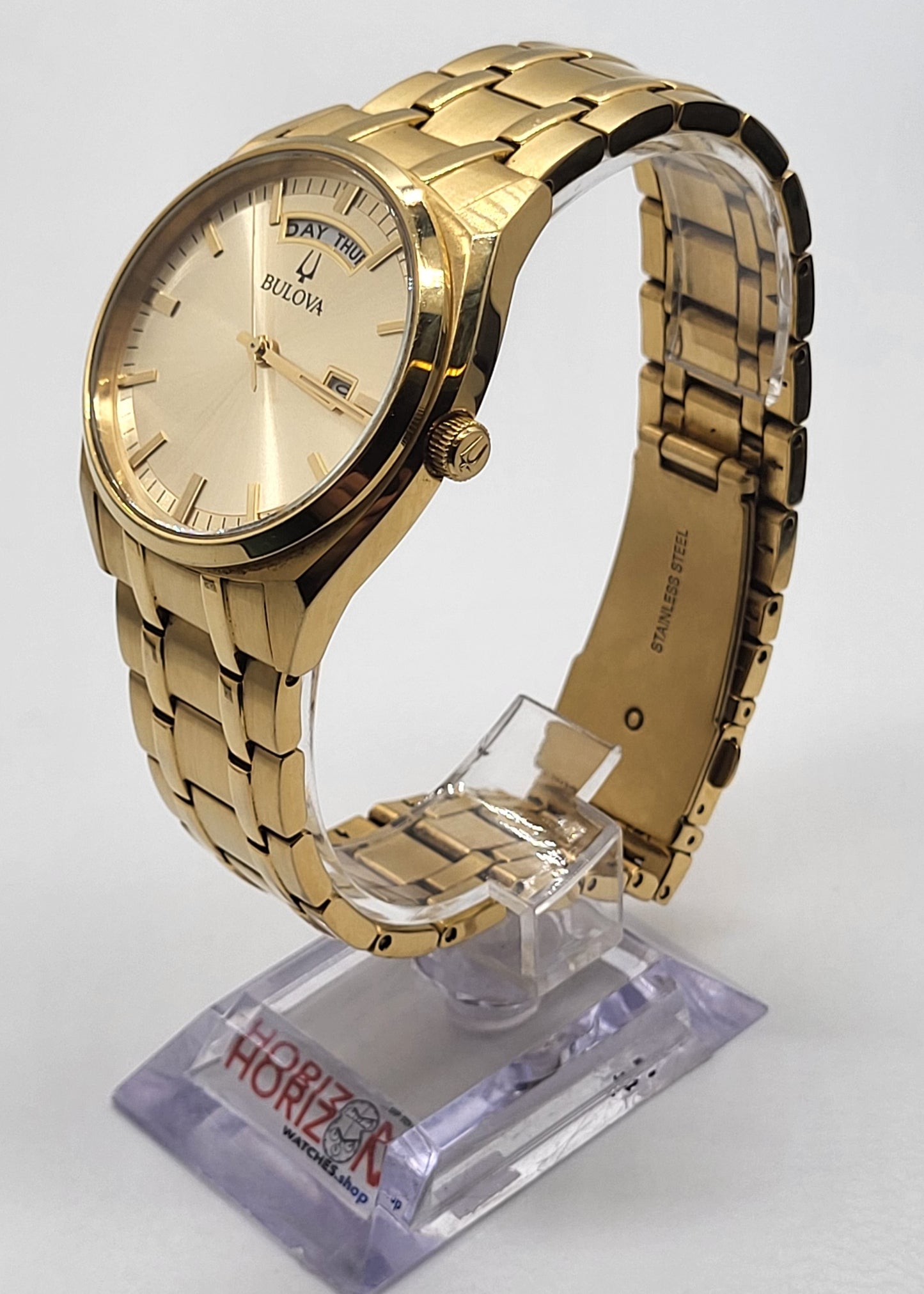 Bulova - Gold Surveyor Classic Stainless Steel Men's Quartz Watch - 97C115