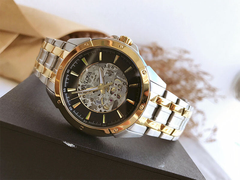 Bulova 43mm Gold Stainless Steel Men's Automatic Watch 98A146