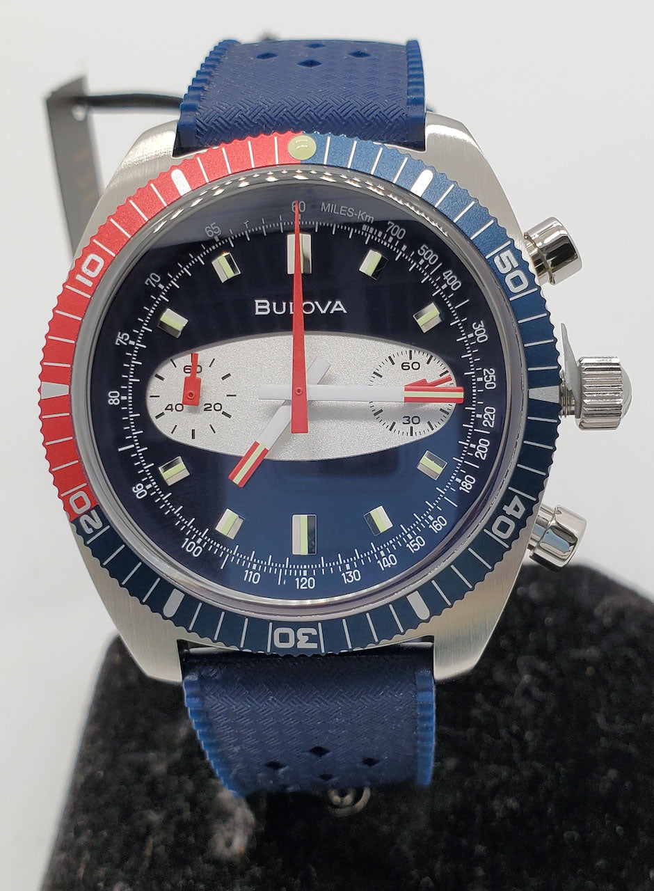 Bulova - Surfboard, Chronograph Stainless Steel Blue Dial Men's Watch - 98A253