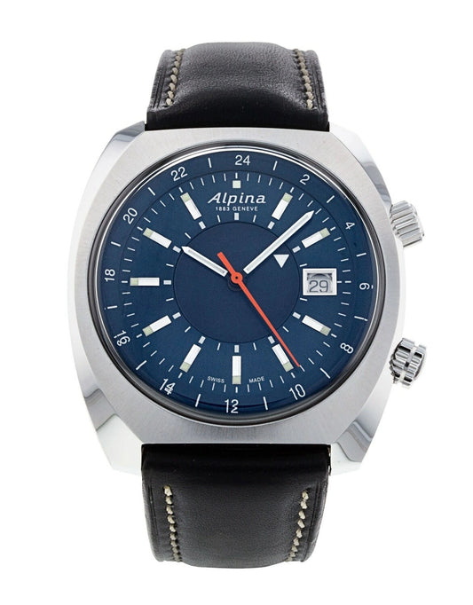 Alpina - Startimer Pilot Black Leather Men's Automatic Watch - AL-555N4H6