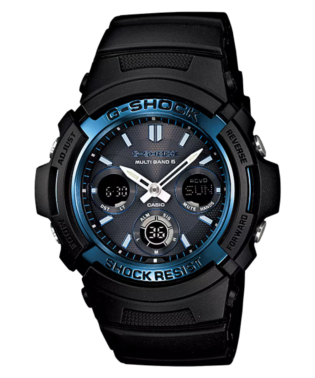 Casio G-Shock 45mm Black Resin Case with Black Resin Band Men's Wristwatch AWGM100A-1A