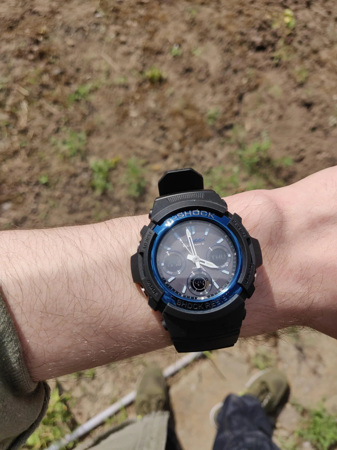Casio G-Shock 45mm Black Resin Case with Black Resin Band Men's Wristwatch AWGM100A-1A