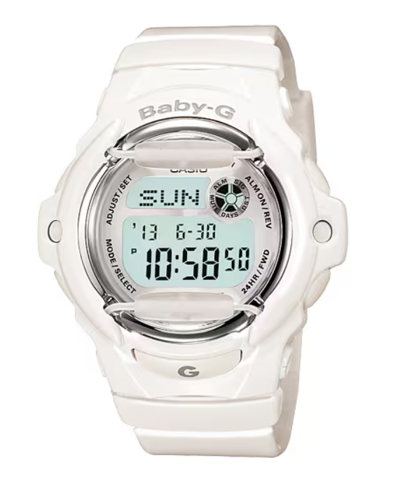 Casio Baby G-Shock Women's Quartz White Resin 42mm Digital Watch BG169R-7