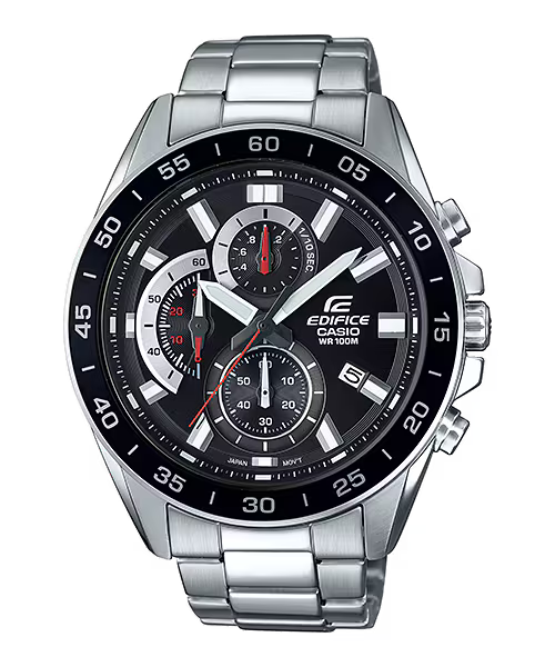 CASIO EDIFICE, Black Chronograph Stainless Men's Quartz Watch EFV-550D-1AV