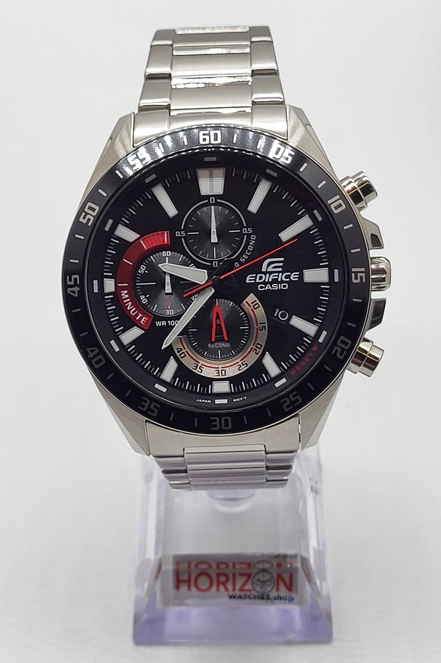 CASIO EDIFICE, Black Chronograph Stainless Men's Quartz Watch EFV-550D-1AV