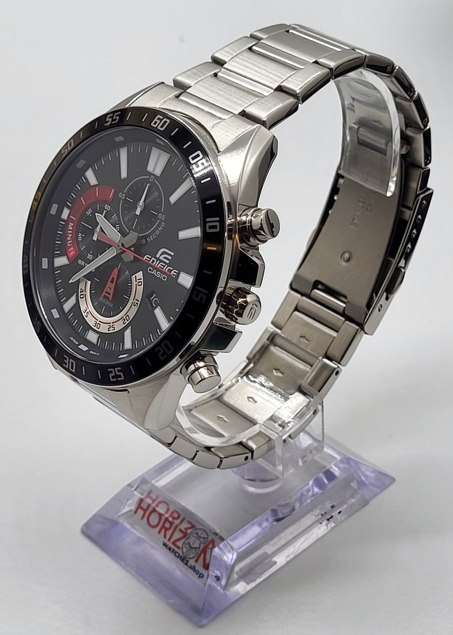 CASIO EDIFICE, Black Chronograph Stainless Men's Quartz Watch EFV-550D-1AV