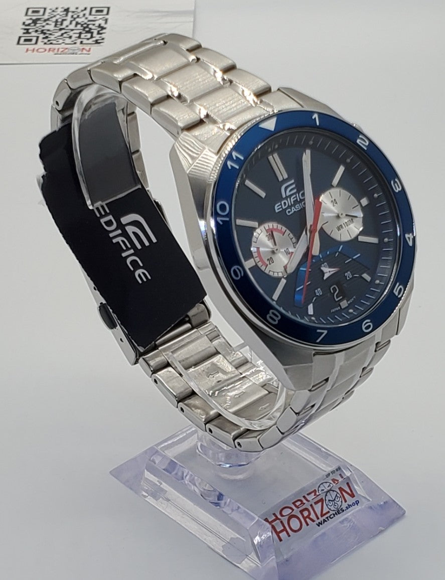 Casio Edifice Blue Stainless Chrono Men's Quartz Watch - EFV-590D-2AV