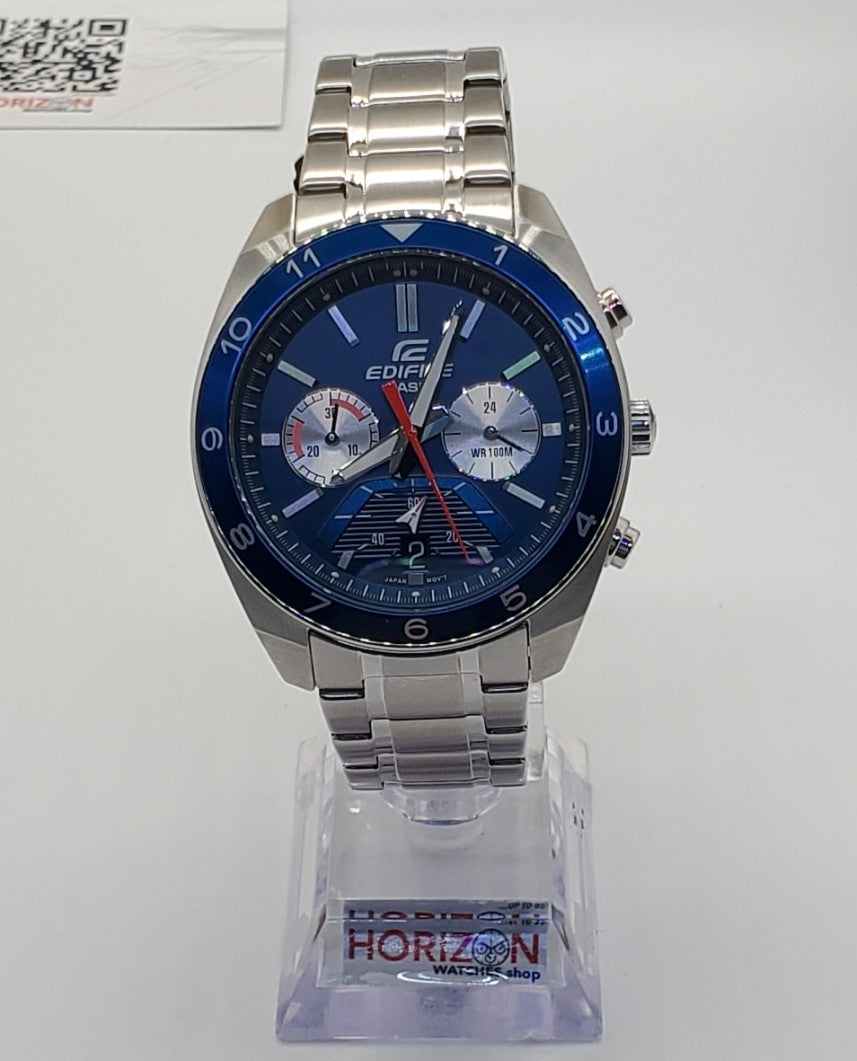Casio Edifice Blue Stainless Chrono Men's Quartz Watch - EFV-590D-2AV