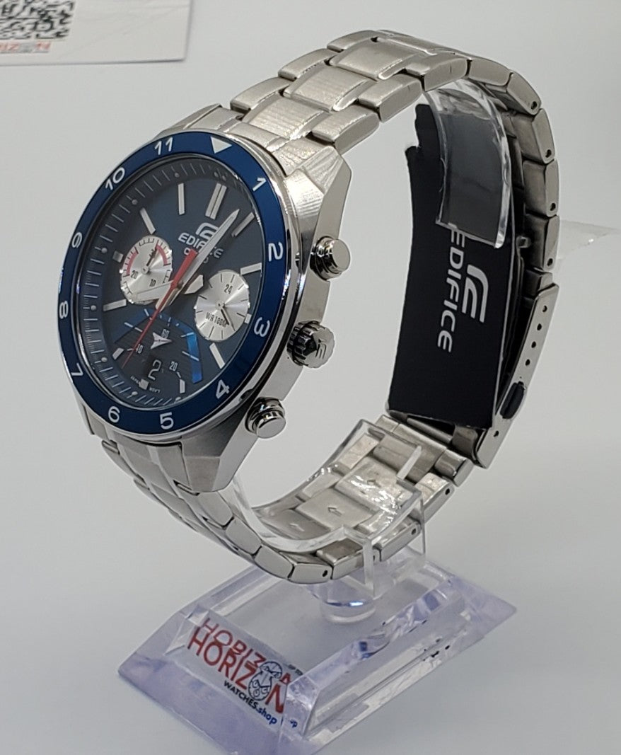 Casio Edifice Blue Stainless Chrono Men's Quartz Watch - EFV-590D-2AV