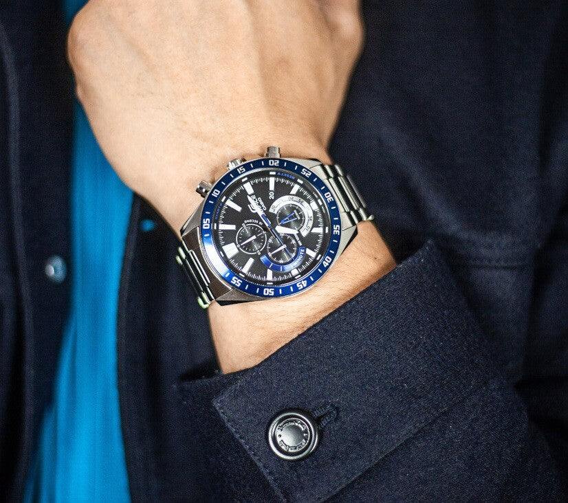 CASIO EDIFICE, Black Chronograph Stainless Men's Quartz Watch EFV620D-1A2V