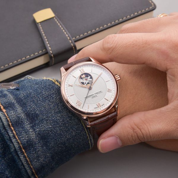 Frédérique Constant Classic Heartbeat Gold Men's Automatic Watch - FC-310MS5B5