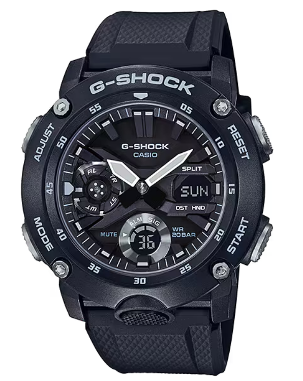 Casio G-Shock 48mm Black Carbon Case Black Resin Strap GA2000S-1A