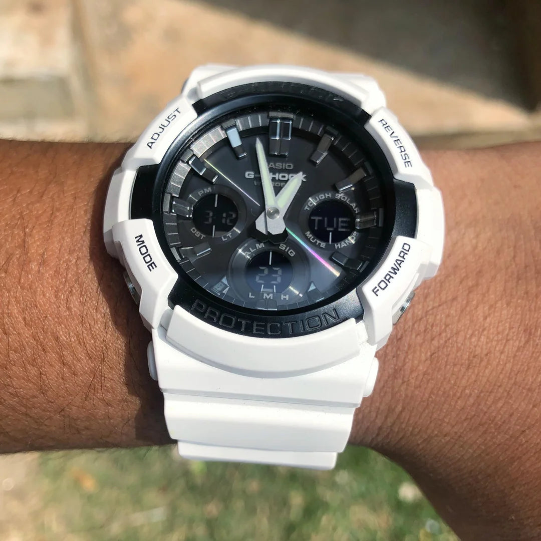 Casio G-SHOCK , White Resin Case Band Men's Quartz watch GAS100B-7A