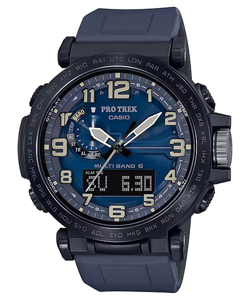Casio - PROTREK, 47mm Black Stainless Black Silicone Band Digital PRW6600Y-2