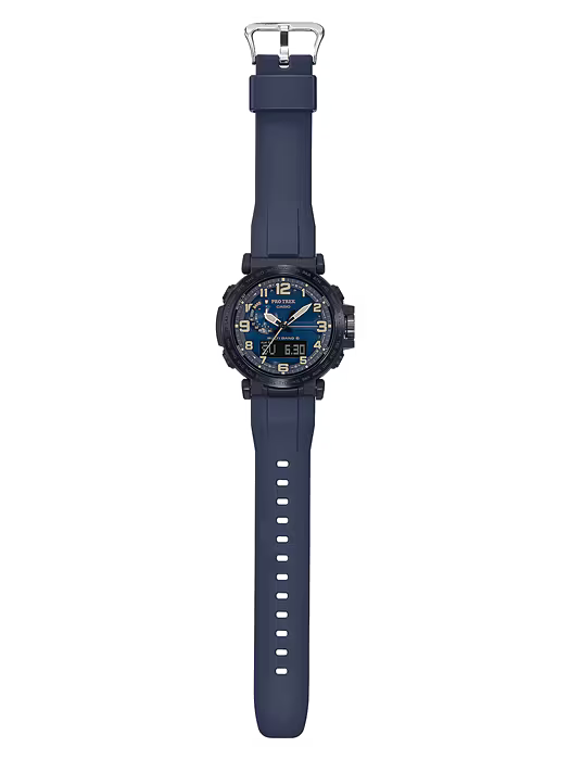 Casio - PROTREK, 47mm Black Stainless Black Silicone Band Digital PRW6600Y-2