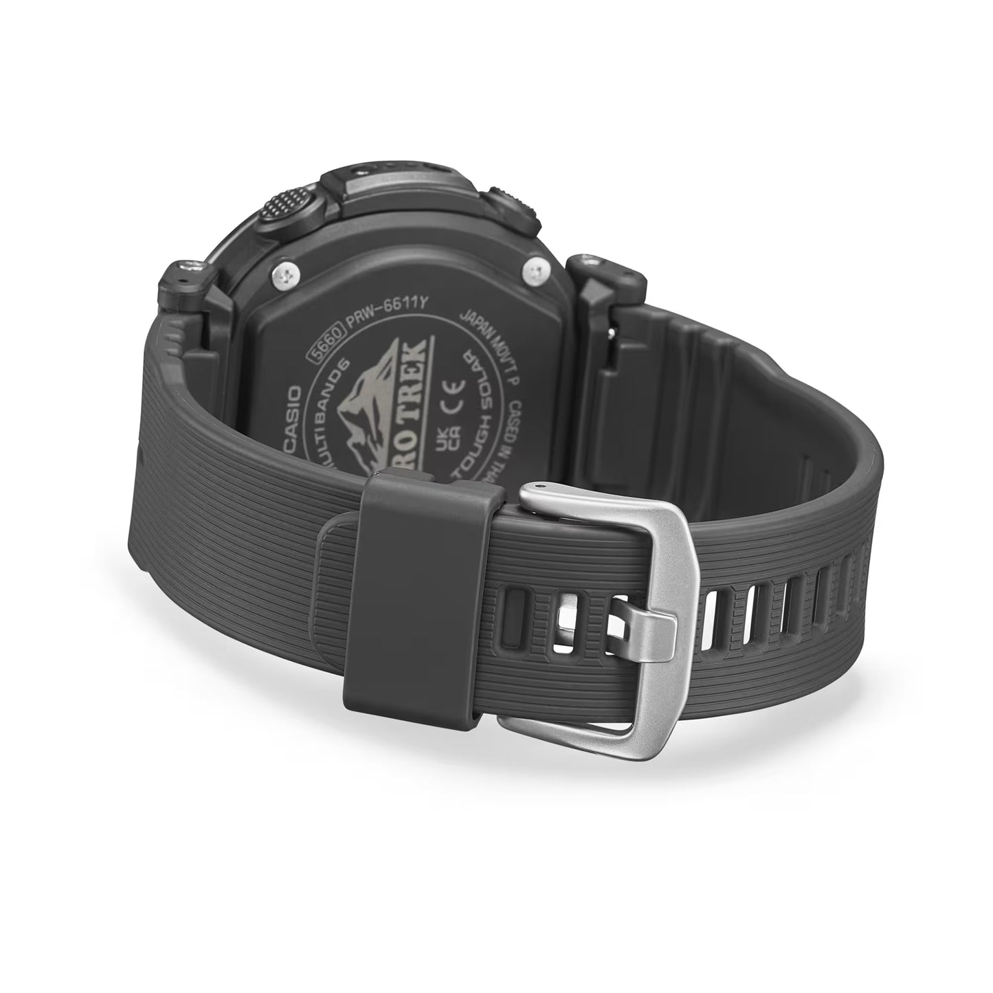 Casio - PROTREK, 51.5mm Black Stainless Black Silicone Band Digital PRW6611Y-1