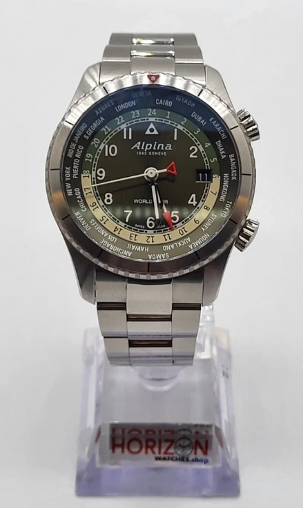 Alpina - Startimer Woldtimer Pilot Stainless Steel Men's Quartz Watch - AL-255GR4S26B (USED)