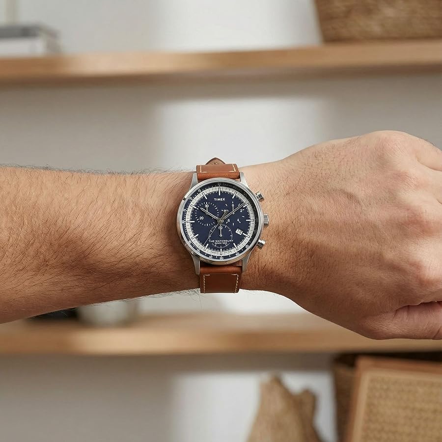 Timex Waterbury Classic Chrono Blue Stainless Men’s Quartz Watch TW2V30800VQ