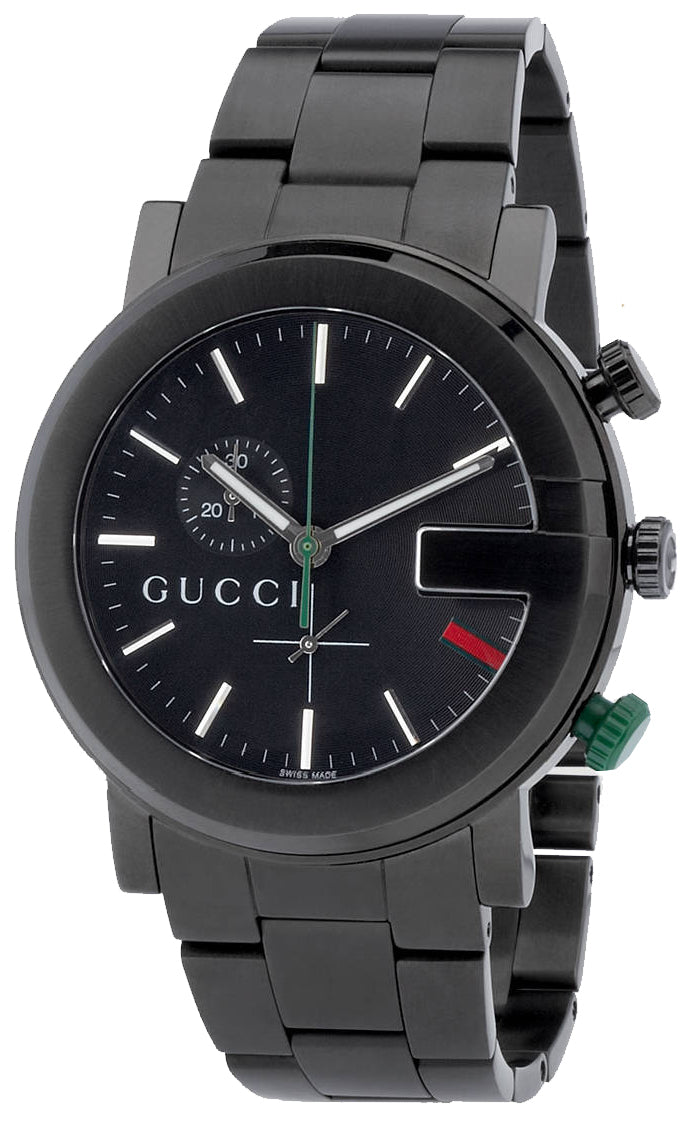 Gucci G-Chrono Black Stainless Steel Men's Quartz Watch YA101331(USED)