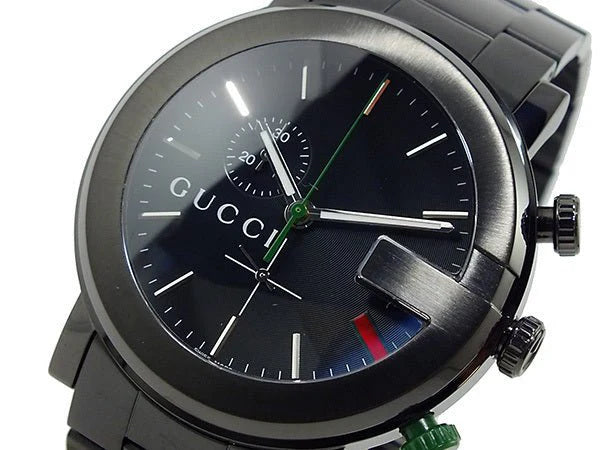 Gucci G-Chrono Black Stainless Steel Men's Quartz Watch YA101331(USED)