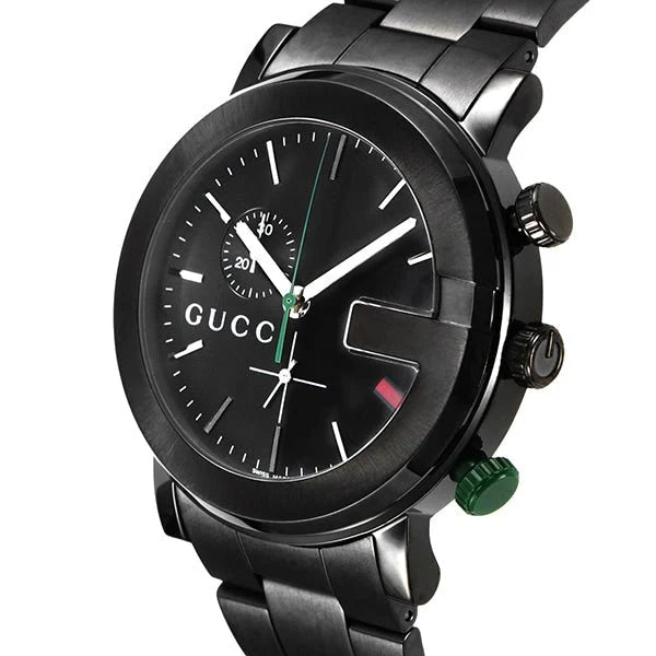 Gucci G-Chrono Black Stainless Steel Men's Quartz Watch YA101331(USED)