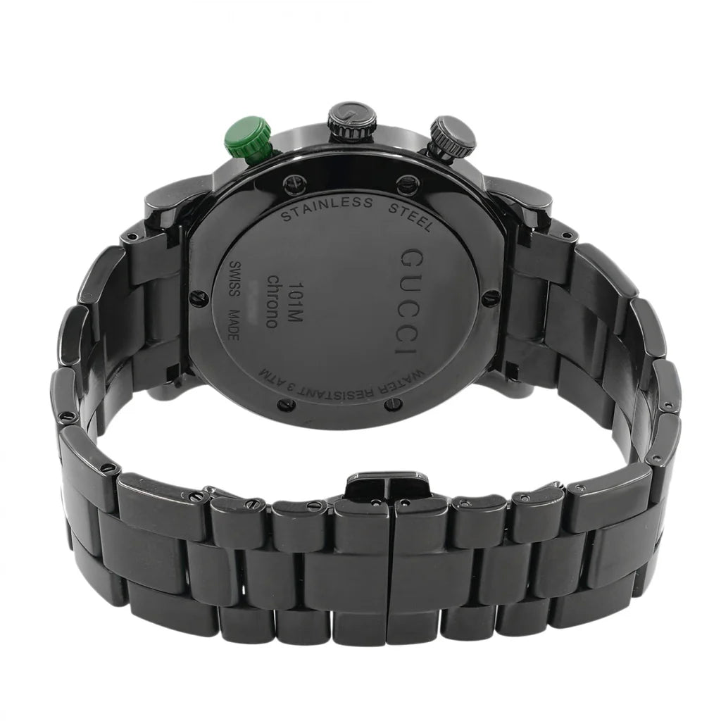 Gucci G-Chrono Black Stainless Steel Men's Quartz Watch YA101331(USED)