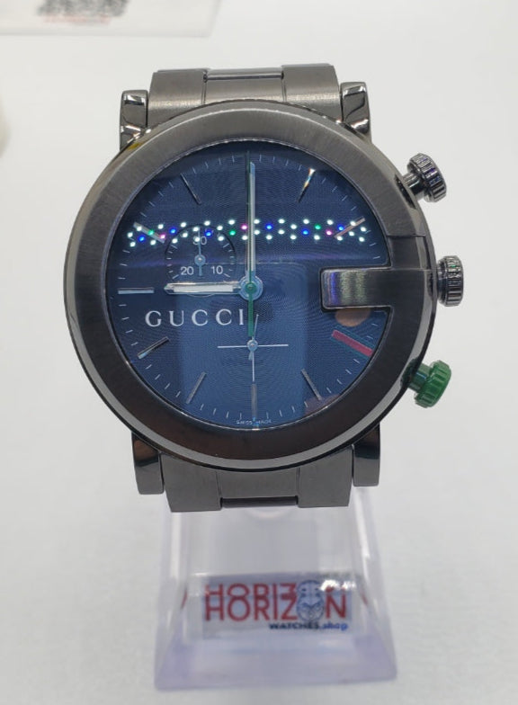 Gucci G-Chrono Black Stainless Steel Men's Quartz Watch YA101331(USED)