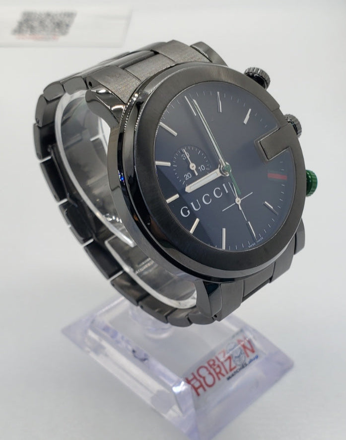 Gucci G-Chrono Black Stainless Steel Men's Quartz Watch YA101331(USED)