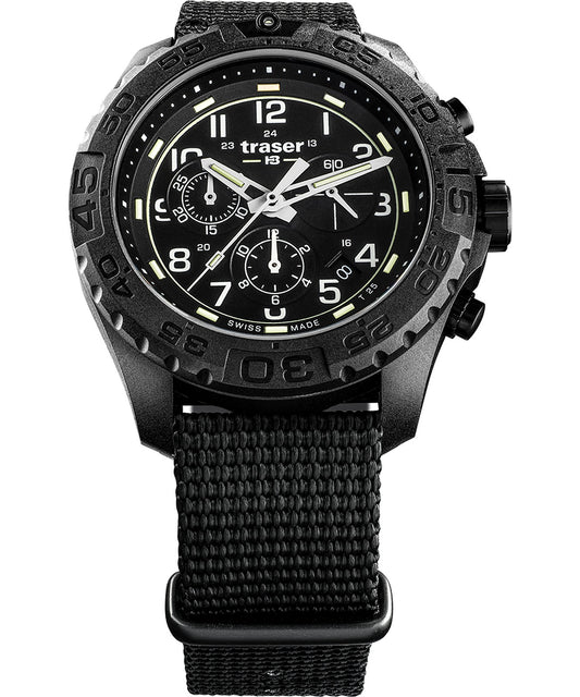 Traser P96 Outdoor Pioneer Evolution Chrono Black Quartz Watch TS-108680
