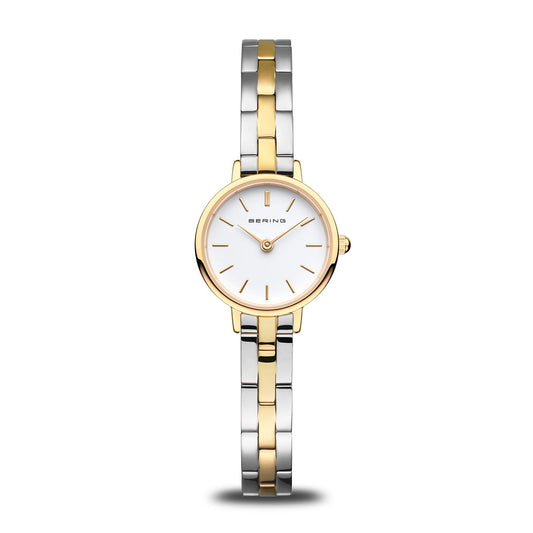 Bering Faceted Crystal Two Tone Stainless Steel Ladies Quartz Watch 11024-710-C