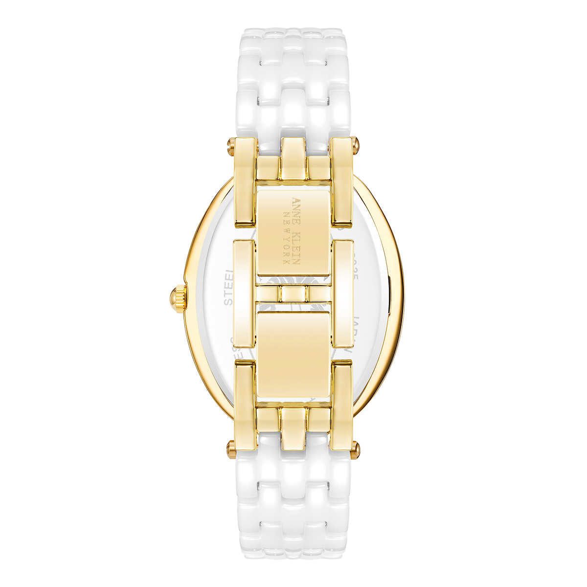 Anne Klein New York Gold-Tone White Ceramic Women's Watch 12/2350GPWT