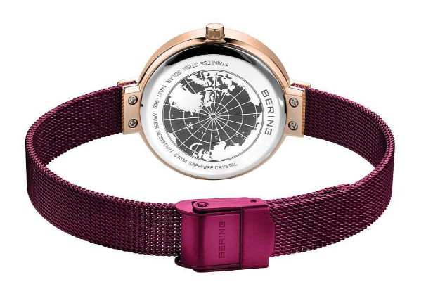 Bering - Brushed Rose Gold-tone Women's Solar Quartz Watch - 14631-969