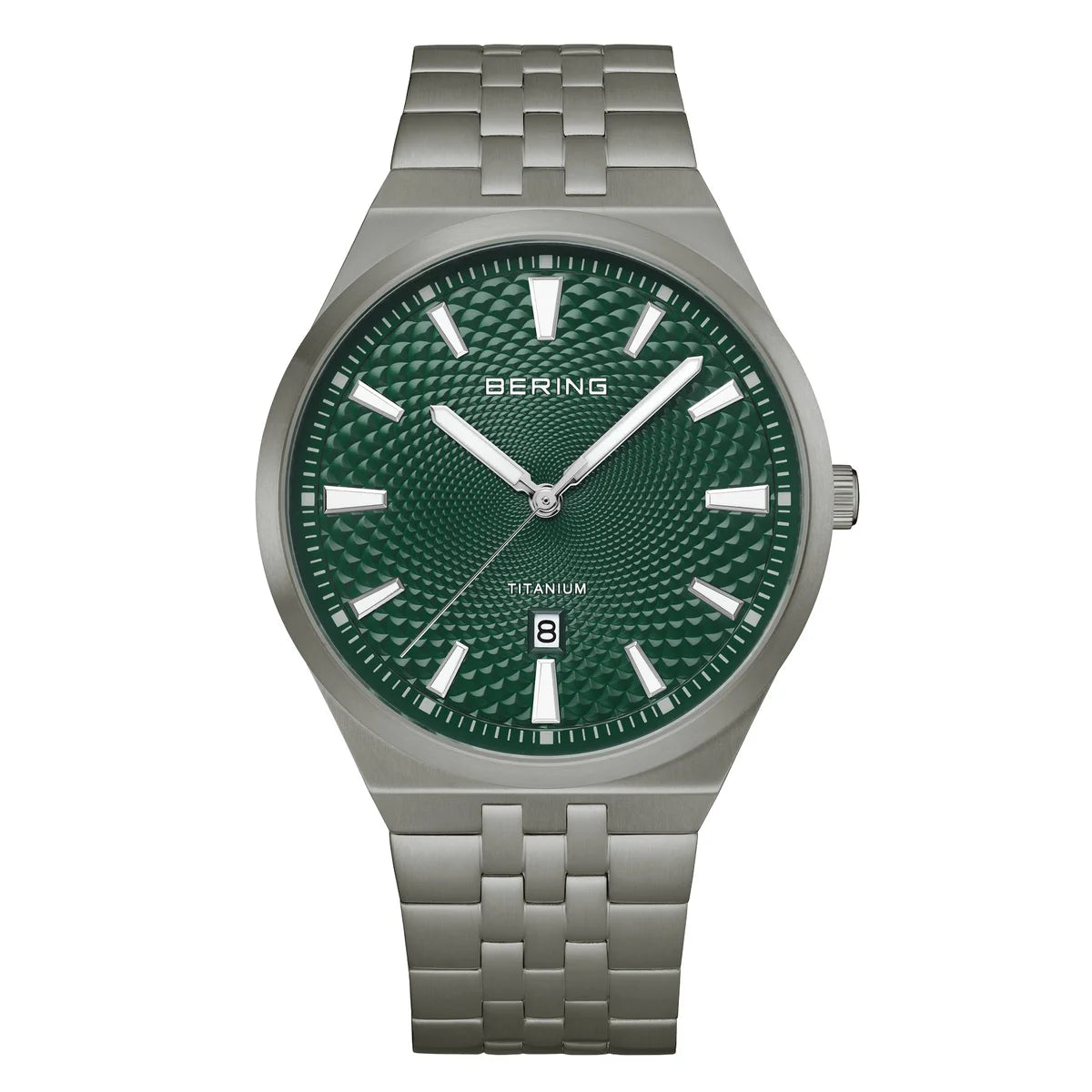Bering Titanium Green Dial Men's Quartz Watch, 41mm 16141-708