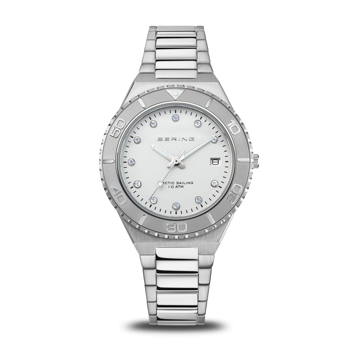 Bering - Arctic Sailing Gemmed Stainless Women's Quartz Watch - 18936-704-C