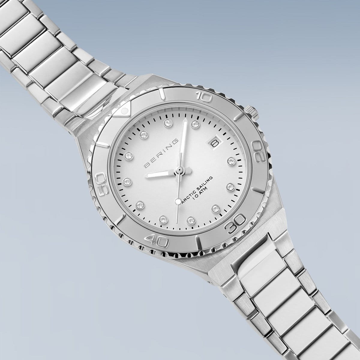 Bering - Arctic Sailing Gemmed Stainless Women's Quartz Watch - 18936-704-C