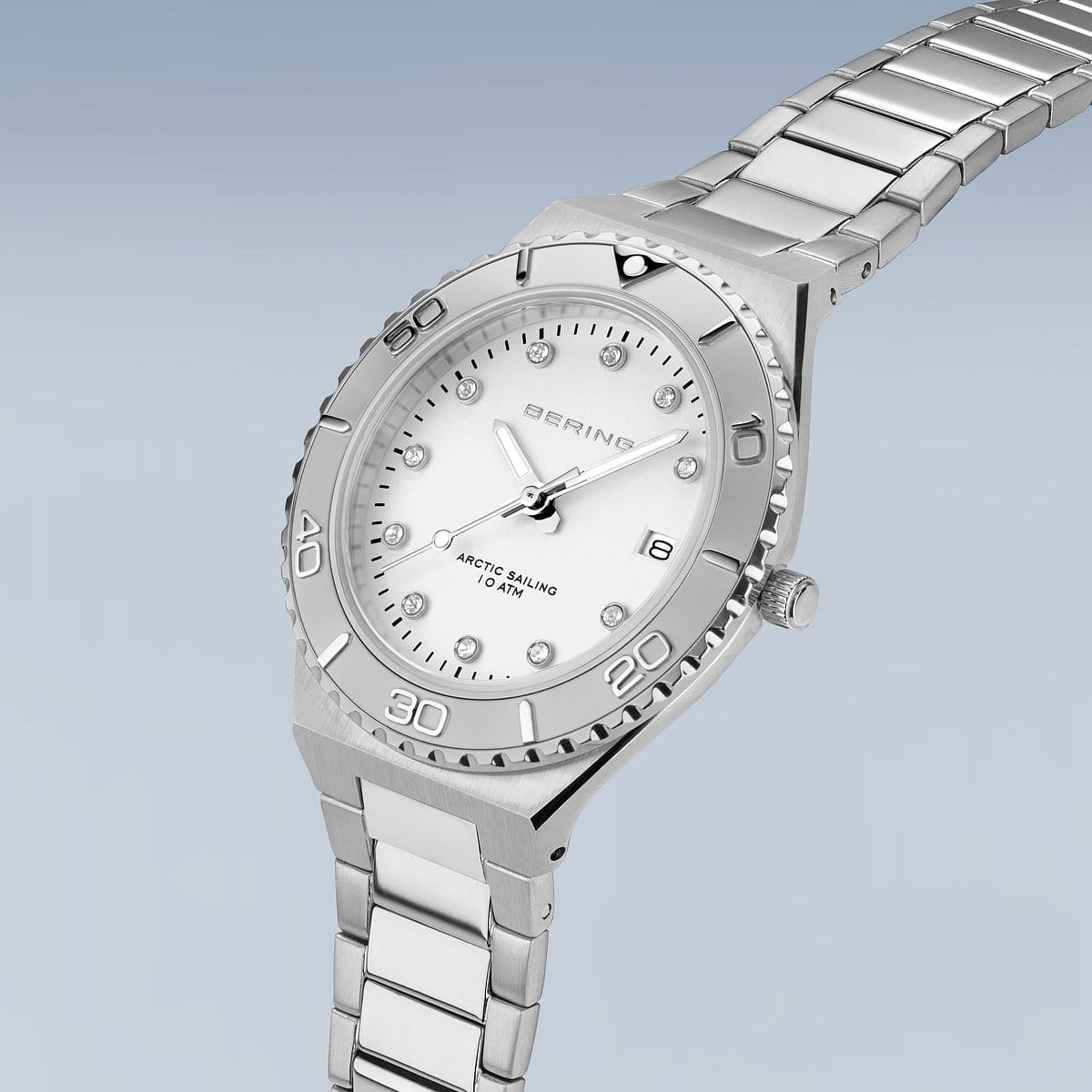 Bering - Arctic Sailing Gemmed Stainless Women's Quartz Watch - 18936-704-C