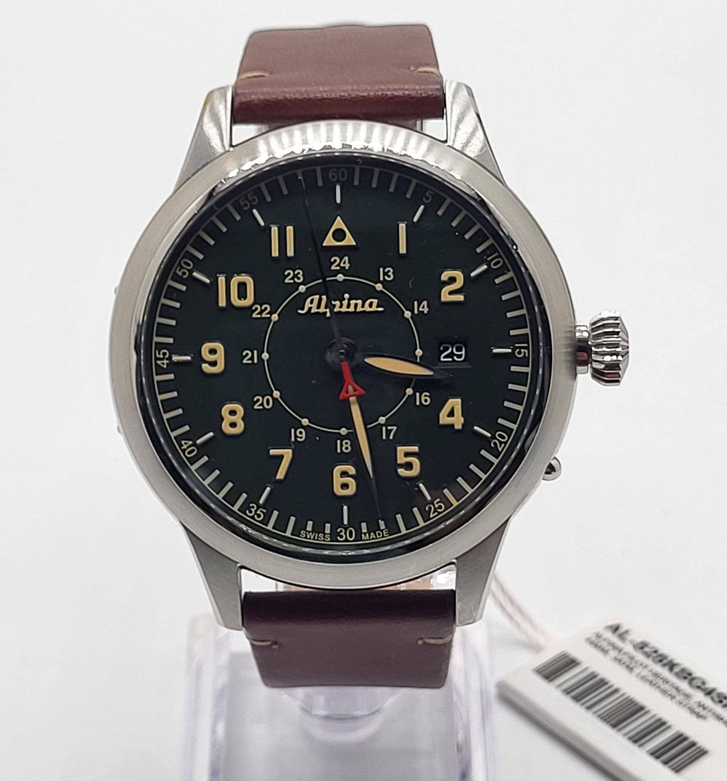Alpina - Startimer, Stainless Steel Brown Leather Men's Automatic Watch - AL525KBG4SH6(USED)