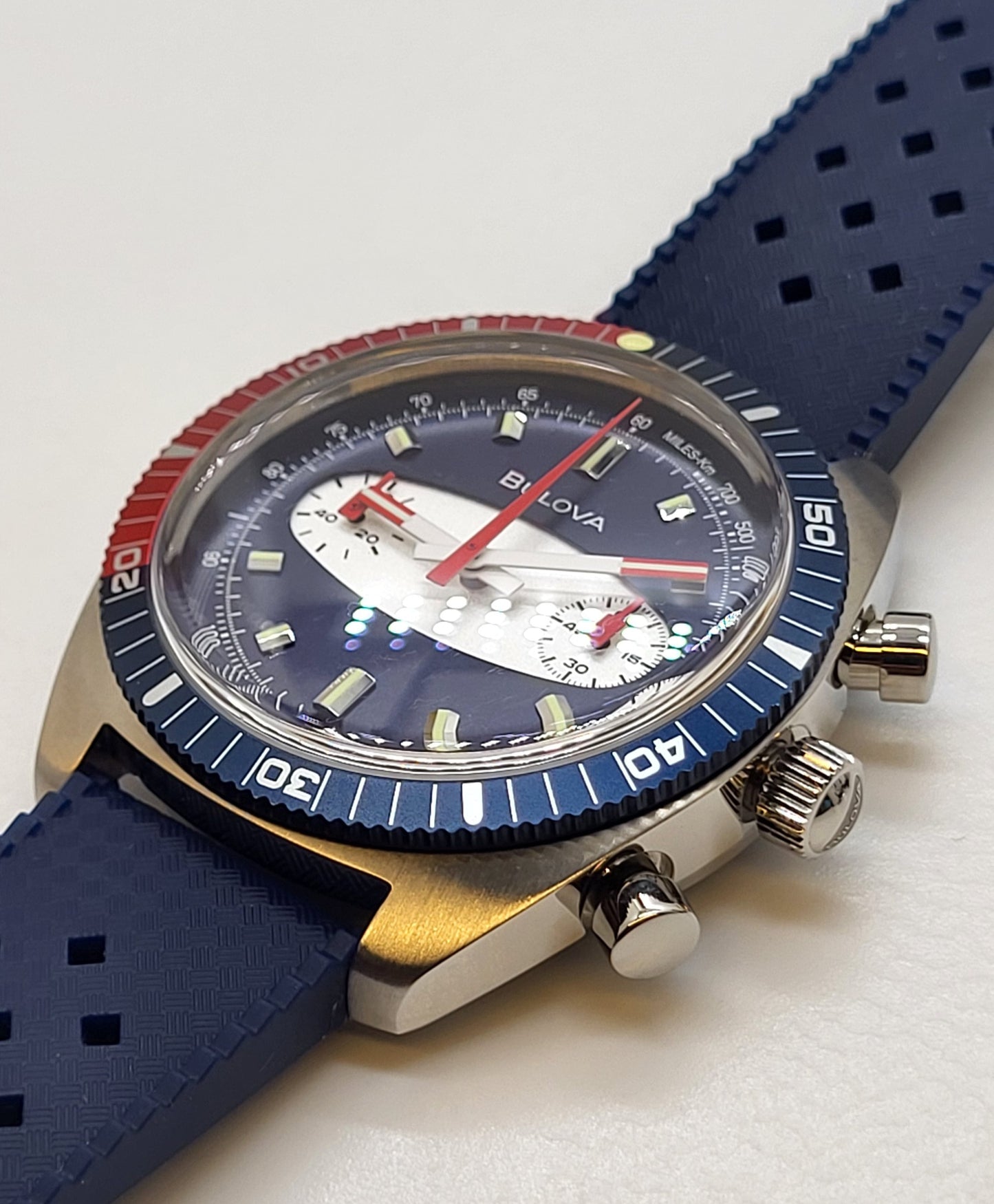 Bulova - Surfboard, Chronograph Stainless Steel Blue Dial Men's Watch - 98A253