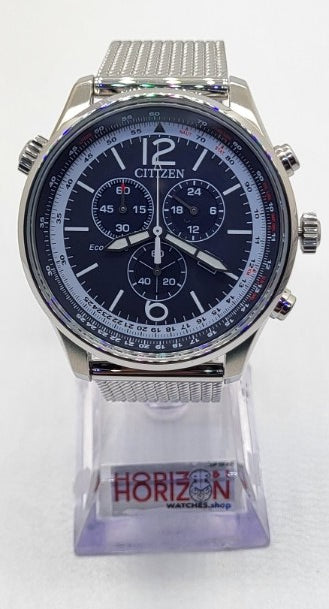 Citizen Eco-Drive 43mm Silver Stainless Steel Men's Quartz Watch AT0361-81L